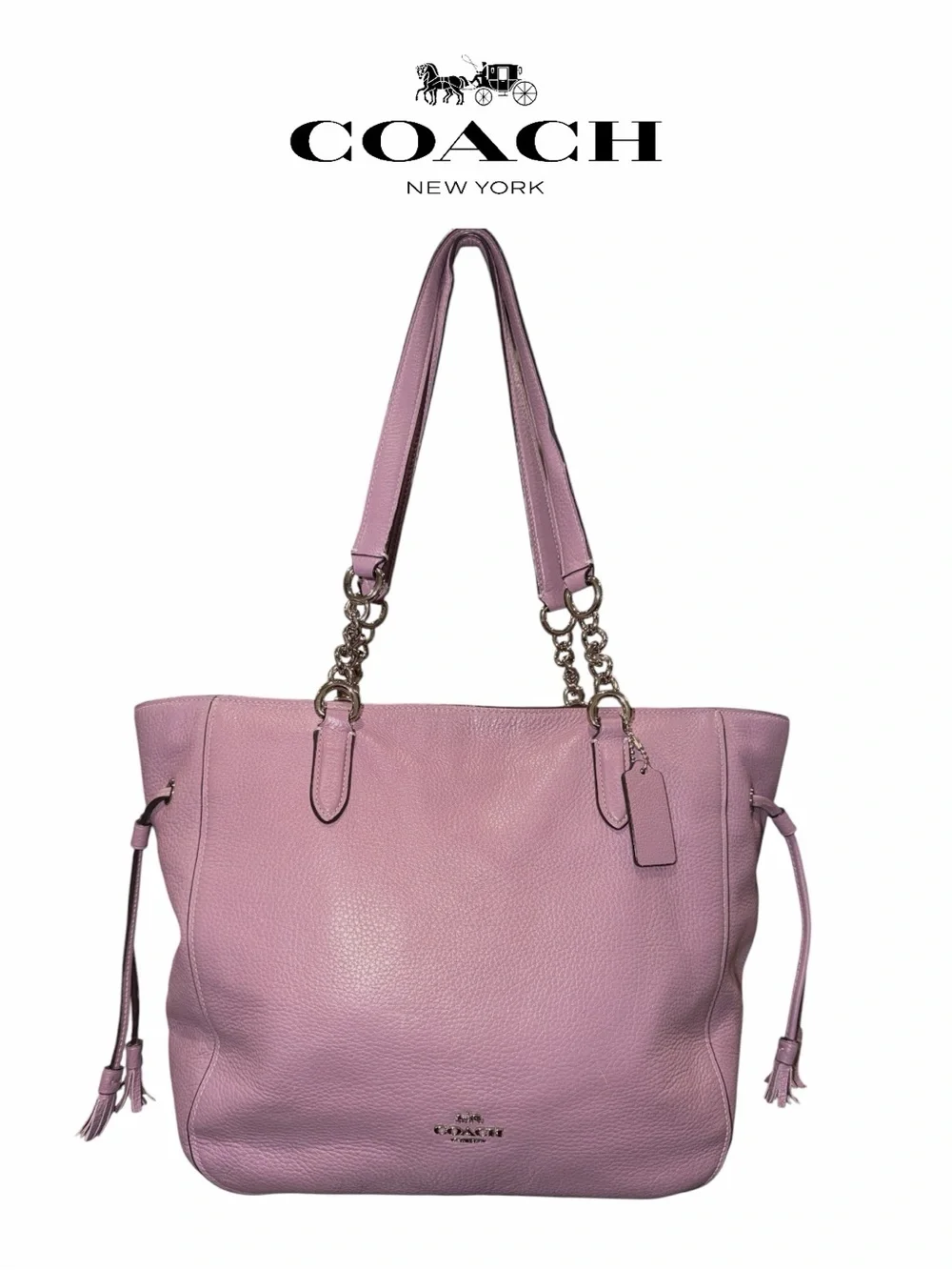 Coach Leather Jasmine and Silver Elle Chain Tote F72650